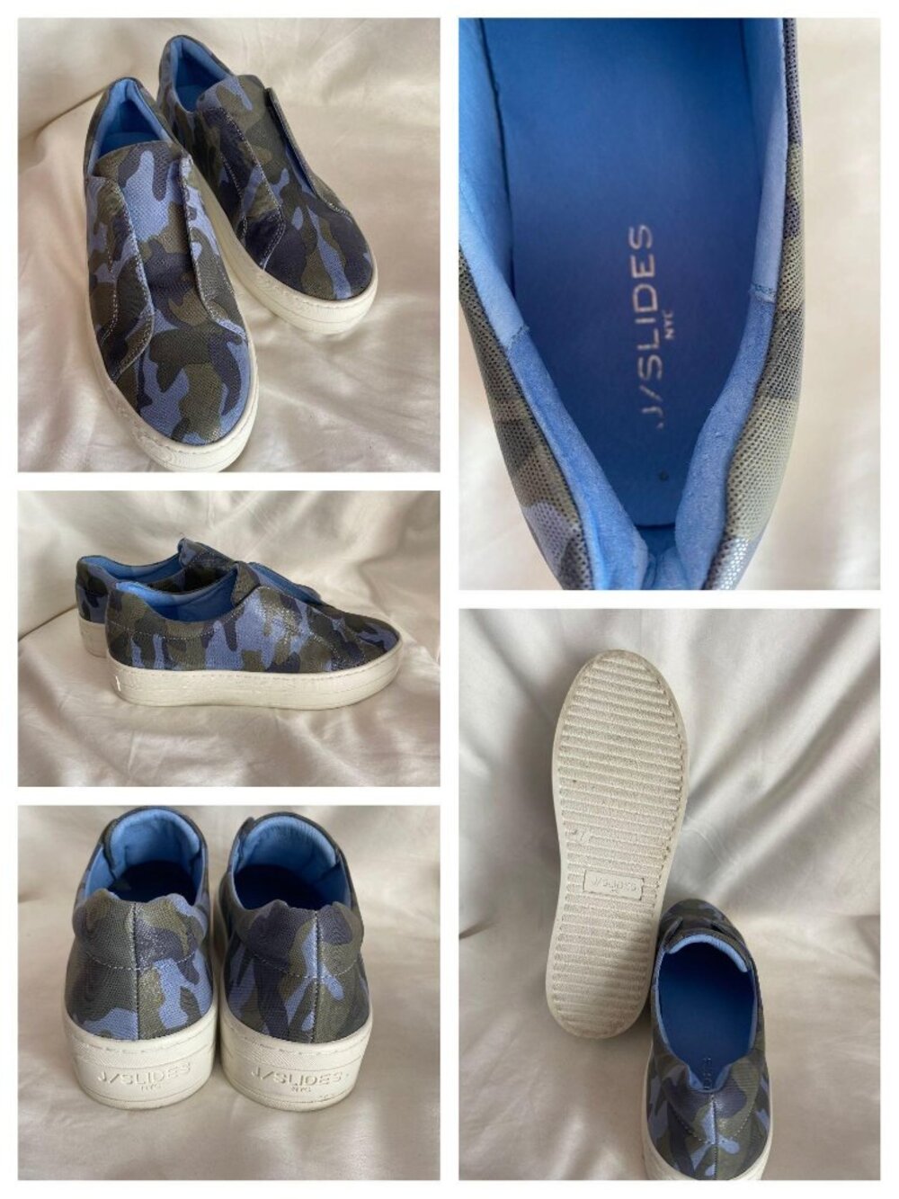 HEIDI SNEAKER BLUE CAMO LEATHER from J/Slides sz 7